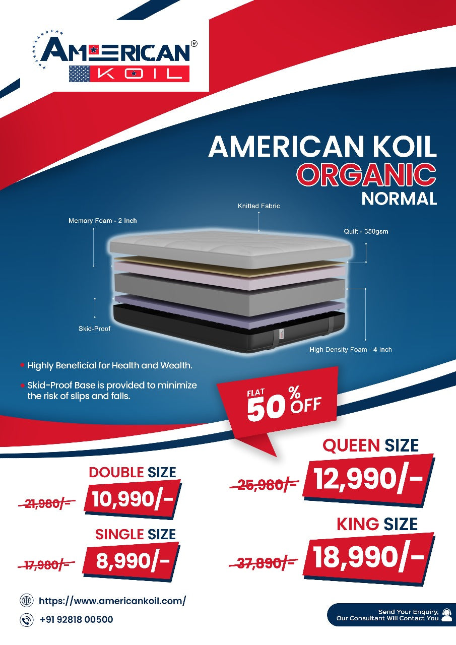 Organic Normal (Memory Foam & High Density Foam Mattress)